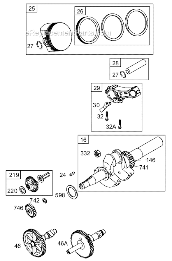 Page C Diagram and Parts List for 12A400SERIES 0100-0110 Briggs and Stratton Engine